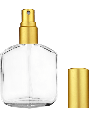 Royal design 13ml, 1/2oz Clear glass bottle with matte gold spray.