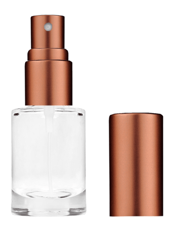 Tulip design 6ml, 1/5oz Clear glass bottle with matte copper spray.