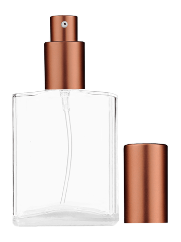 Elegant design 60 ml, 2oz  clear glass bottle  with matte copper lotion pump.