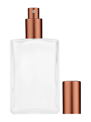 Elegant design 100 ml, 3 1/2oz frosted glass bottle with matte copper lotion pump.
