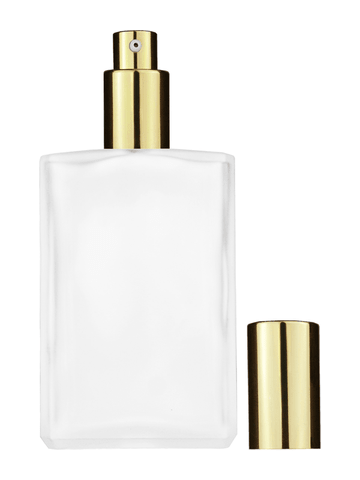 Elegant design 100 ml, 3 1/2oz frosted glass bottle with shiny gold lotion pump.