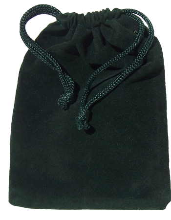 Green velveteen gift bag / pouch. Size : 5.5\ tall x 4