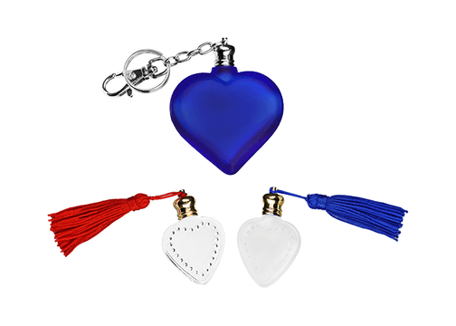 Heart shaped perfume key chain bottles