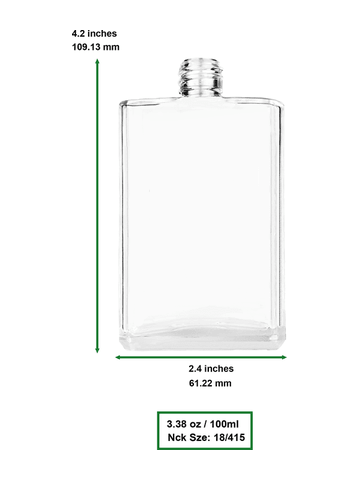 Elegant design 100 ml, 3 1/2oz  clear glass bottle  with red vintage style bulb sprayer with shiny silver collar cap.